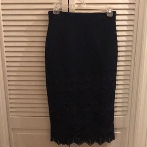 Rebecca Taylor skirt. Midi length  dark blue